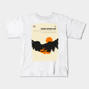 Yosemite National Park California Nature Minimal Travel Poster Kids T-Shirt